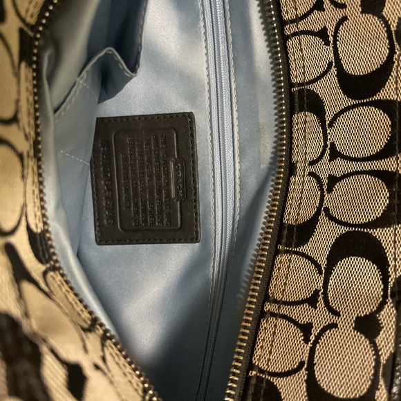 Coach Black Tote with Signature Pattern - Picture 3 of 3